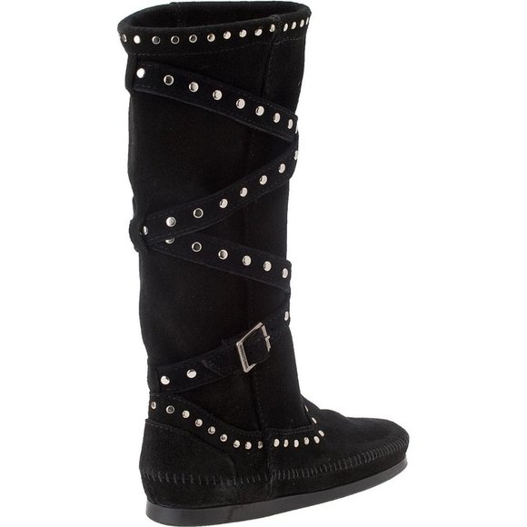 Minnetonka Shoes - MINNETONKA • Tall Shaft Studded Mocs